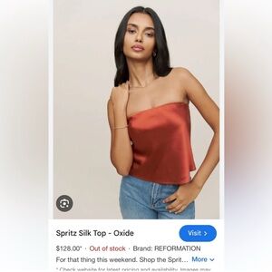 Reformation Spritz Silk Top Oxide
